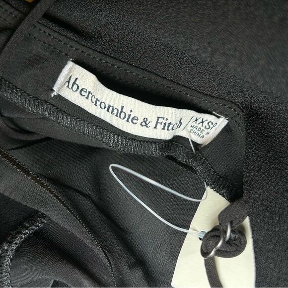 NEW Abercrombie & Fitch black strappy one shoulder mini dress women’s size XXS - Picture 10 of 11